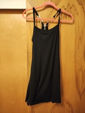 Source Unknown Black Mini Dress with Ring-Detail Back